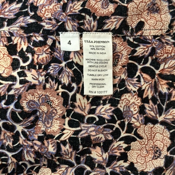 NWOT Ulla Johnson Puff-Sleeve Floral Evie Blouse - Picture 5 of 5